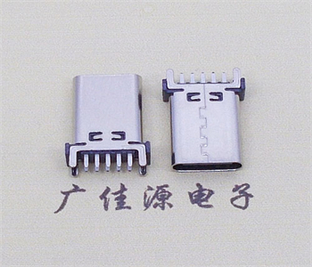 安阳TYPE-C10P立式四脚插板端子插或贴母座 高度H=13.1、13.7、15mm